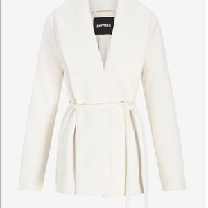 Express white belted front jacket